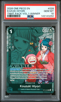 2026 ONE PIECE KOUZUKI HIYORI TOURNAMENT PACK VOL.1 WINNER #028 PSA 10 - Image 1