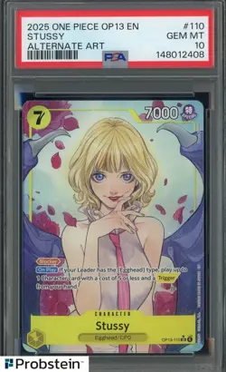 2025 One Piece OP13 EN #110 Stussy Alternate Art PSA 10 GEM MINT - Image 1
