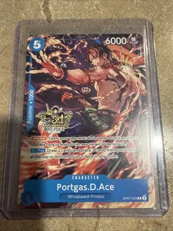 Portgas.D.Ace OP07-053 Alt Art 3rd Anniversary Stamped Promo One Piece TCG NM - Image 1