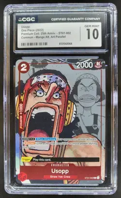 2022 ONE PIECE USOPP MANGA ALT ART ST01-002 25TH ANNIV CGC 10 PT - Image 1