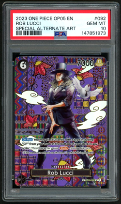 ONE PIECE ROB LUCCI 2023 AWAKENING OF THE NEW ERA SPECIAL ALT ART #092 PSA 10 - Image 1