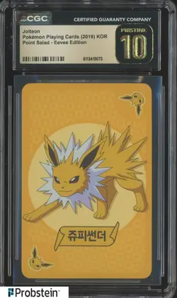 2019 Pokemon KOR Playing Cards Point Salad Eevee Edition Jolteon CGC 10 PRISTINE - Image 1