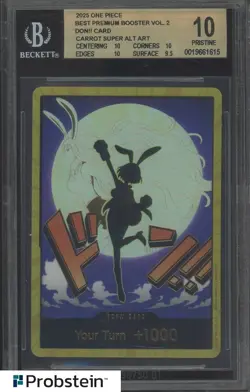 2025 One Piece Best Premium Booster Vol.2 Don!! Card Carrot Super Alt Art BGS 10 - Image 1