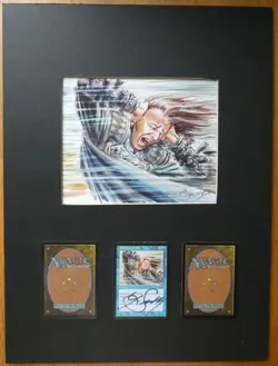 MTG TOLARIAN WINDS original artwork L Snelly Signed 14x18 Ursa Saga Magic Gather - Image 1