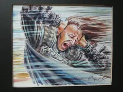 MTG TOLARIAN WINDS original artwork L Snelly Signed 14x18 Ursa Saga Magic Gather - Image 2