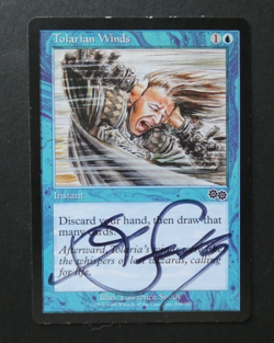 MTG TOLARIAN WINDS original artwork L Snelly Signed 14x18 Ursa Saga Magic Gather - Image 3