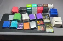MTG Sleeve Ultra Pro Deck Box Lot Used Nearly 1500 Sleeves Sveral Deck Boxes - Image 1