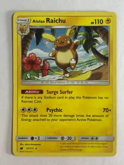 Pokemon TCG Crimson Invasion Raichu 31/111 Alolan Raichu Light Played - Image 1