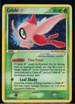 Pokemon EX CRYSTAL GUARDIANS - #100/100 Celebi Gold Star - Holo - ENG - Damaged - Image 1