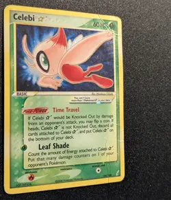 Pokemon EX CRYSTAL GUARDIANS - #100/100 Celebi Gold Star - Holo - ENG - Damaged - Image 5