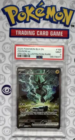 🔥2025 POKEMON BLK EN-BLACK BOLT SPECIAL ILLUSTRATION RARE #166 ZEKROM EX PSA 9 - Image 1