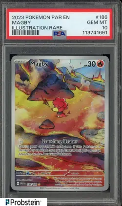 2023 POKEMON PAR EN-PARADOX RIFT ILLUSTRATION RARE #186 MAGBY PSA 10 - Image 1