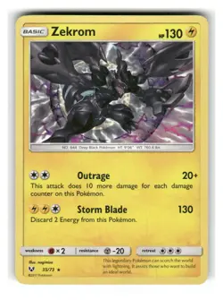 Zekrom 35/73 Holo Rare Shining Legends Pokemon Holo Near Mint - Image 1