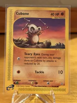 Pokemon Cubone Aquapolis Common 72/147 40 HP English Vintage - Image 1
