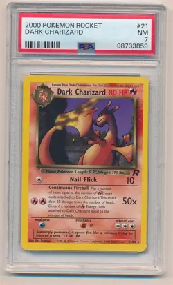 2000 POKEMON ROCKET DARK CHARIZARD #21 PSA 7 - Image 1