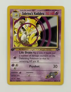 Sabrina's Kadabra 58/132 Gym Challenge 1st Edition Uncommon Pokemon TCG - Image 1