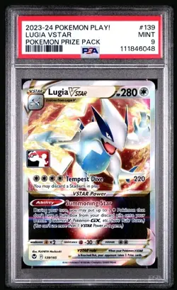 2023-2024 POKEMON PLAY! POKEMON PRIZE PACK #139 LUGIA VSTAR PSA 9 - Image 1