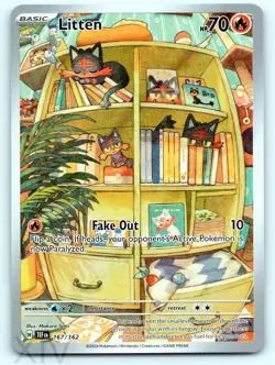 Litten 167/162 Pokemon Temporal Forces Illustration Rare - Image 1