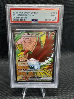 2025 Pokemon Destined Rivals #209 Ethan’s Ho-oh Ex UR PSA 9 - Image 1
