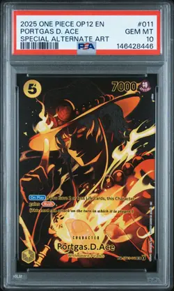 2025 ONE PIECE PORTGAS D. ACE SPECIAL AA OP12-LEGACY OF THE MASTER #011 PSA 10 - Image 1