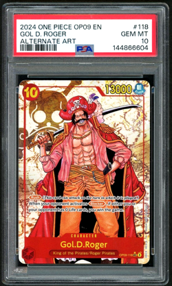 ONE PIECE GOL D. ROGER 2024 OP09-EMPERORS IN THE NEW WORLD #118 ALT ART PSA 10 - Image 1