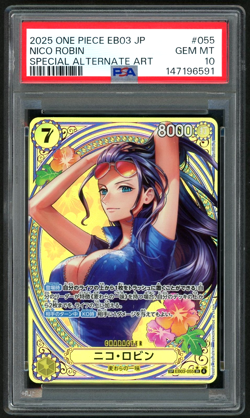 ONE PIECE NICO ROBIN 2025 JPN EB03 HEROINES EDITION SPECIAL ALT ART #055 PSA 10 - Image 1