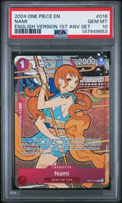 2024 ONE PIECE ENGLISH VERSION 1ST ANNIVERSARY SET #016 NAMI PSA 10 - Image 1