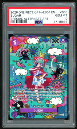 ONE PIECE SUGAR 065 OP14-EB04-THE AZURE SEA'S SEVEN SPECIAL ALT ART #065 PSA 10 - Image 1