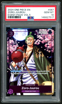 ONE PIECE ZORO-JUUROU 2024 EVENT PACK VOL.5 #067 PSA 10 - Image 1