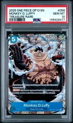 ONE PIECE MONKEY D. LUFFY OP13-CARRYING ON HIS WILL REASURE RARE #058 PSA 10 - Image 1