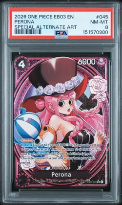 One Piece Heroine Edition Special Alternate Art #EB03-045 Perona PSA 8 POP 1 - Image 1