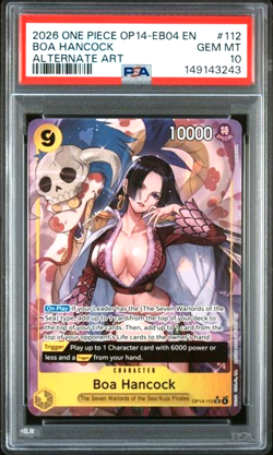 ONE PIECE BOA HANCOCK 2026 OP14-EB04-THE AZURE SEA'S SEVEN ALT ART #112 PSA 10 - Image 1