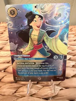 ~Disney Lorcana ENCHANTED Mulan Considerate Diplomat Fabled 235/204 - Image 1