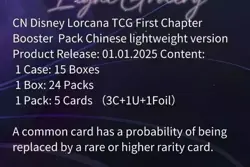 2025 Disney LORCANA BOOSTER Light Box The First Chapter Chinese Ver 24 Packs Box - Image 5