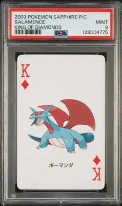 2003 POKEMON SAPPHIRE VERSION PLAYING CARDS KING OF DIAMONDS SALAMENCE PSA 9 - Image 1