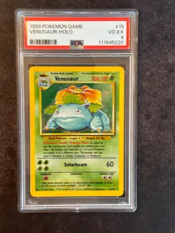 Venusaur 015/102 Base Set Hologram. Original 1999 Pokemon card game. - Image 1
