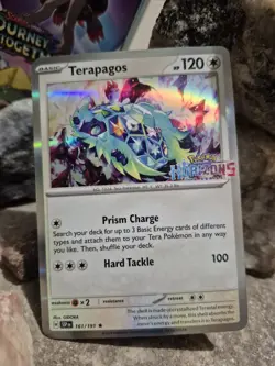 pokemon Cards Terapagos Holo Basic. 2024 1pcs+1pcs Sleeve #161/191 - Image 1