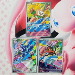 Rowlett 043 + Litten 044 + Popplio 045 - First Partner Pokemon Cards #L488 - Image 1