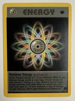 RAINBOW ENERGY - 80/82 - 1st Edition Team Rocket - Rare - Pokemon TCG Card - NM - Image 1