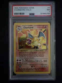 Charizard #4 Holo Pokemon Base Set Rare PSA 7 - Image 1