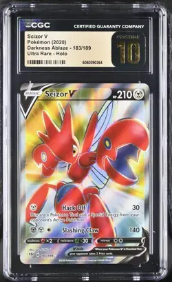 ✨✨ CGC 10 Pristine Scizor V 183/189 Darkness Ablaze Full Art Ultra Rare Pokemon - Image 1