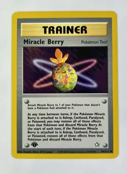 Miracle Berry 2000 Pokemon Neo Genesis 1st Edition #94/111 * Near Mint - Image 1