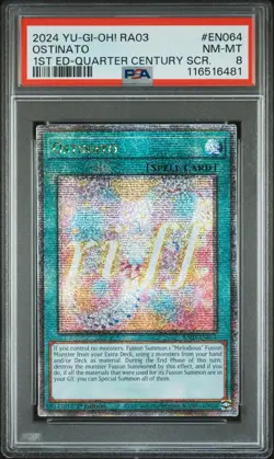 2024 YU-GI-OH! RA03-QUARTER CENTURY BONANZA #EN064 OSTINATO PSA 8 - Image 1