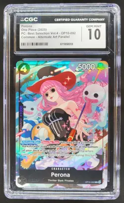 2025 ONE PIECE PERONA ALTERNATE ART OP10-092 CGC 10 PT - Image 1