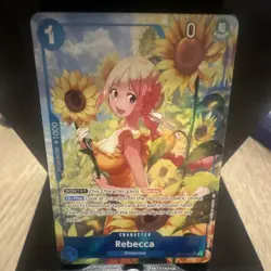 One Piece Dressrosa Rebecca OP15-053 Rare Holo Blocker Character Card - Image 1