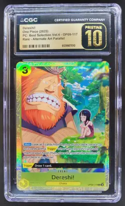 2025 ONE PIECE DERESHI! RARE ALT ART OP09-117 CGC 10 PRISTINE PT - Image 1