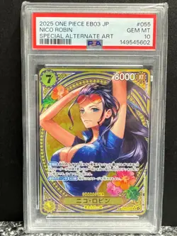 2025 ONE PIECE JPN EB03-EXTRA BOOSTER -ONE PIECE HEROINES ED- NICO ROBIN PSA 10 - Image 1