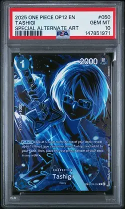 ONE PIECE TASHIGI 2025 OP12-LEGACY OF THE MASTER SPECIAL ALT ART #050 PSA 10 - Image 1