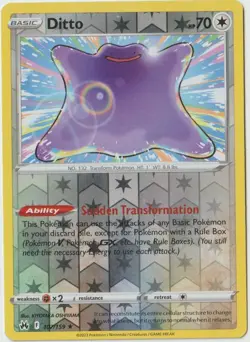 2023 ANIME POKEMON CARD REVERSE HOLO DITTO 107/159 ~K5 - Image 1