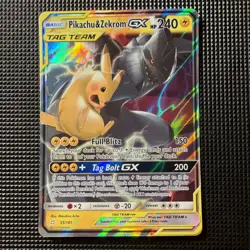Pokemon Pikachu & Zekrom GX TAG TEAM Ultra Rare Sun & Moon 33/181 240 HP Card - Image 1